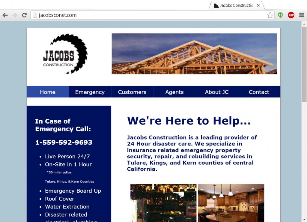 Jacobs Construction Website Image